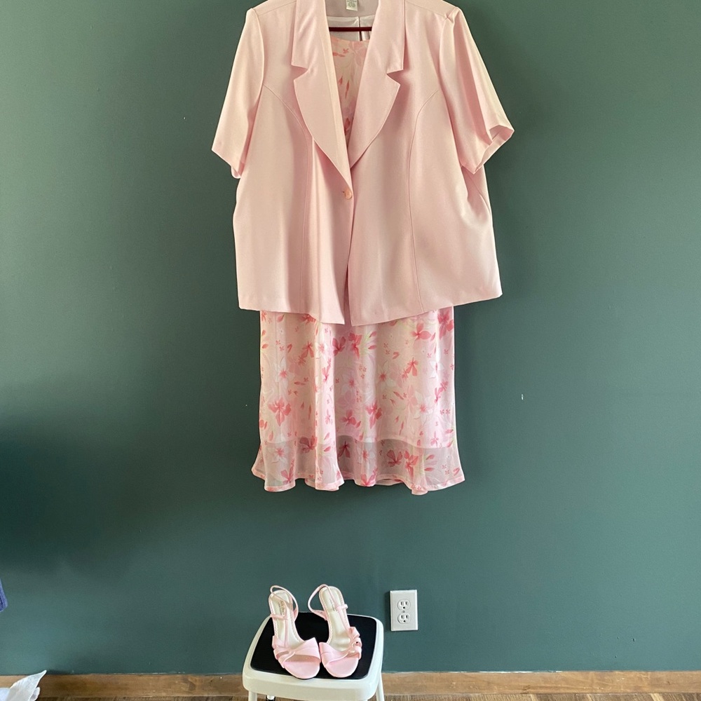 NWOT dress from Fashion Bug and shoes are included. Shoes are size 10.